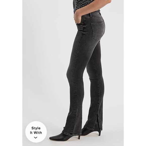 Express Mid Rise Black Hyper Sculpt Skyscraper Jeans 12L - Picture 4 of 8